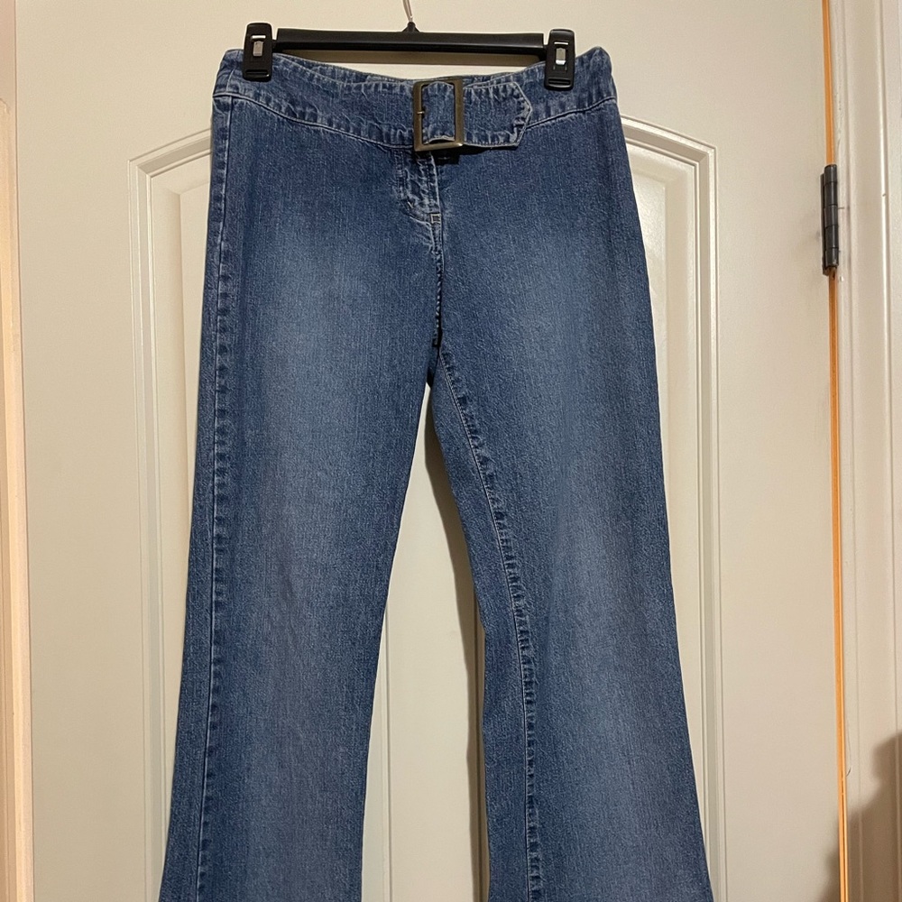 Y2k low rise flare jeans paris blues
